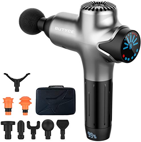 Massage Gun Percussion Muscle Massage for Pain Relief, Super Quiet Portable Neck Back Body Relaxation Electric Drill Sport Massager Brushless Motor with 8 Attachment 7 Speeds Y8 Pro Max?Silver?