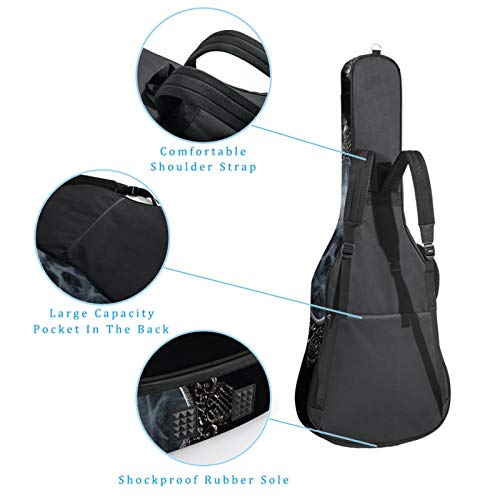 Housse de guitare rembourrée motif tête de mort fumée et miroirs 106,7 cm Housse de protection étanche avec poignée de… - Les Beatles, Paul McCartney, John Lennon, RIngo Starr, George Harrison Housse de guitare rembourrée motif tête de mort fumée et miroirs 106,7 cm Housse de protection étanche avec poignée de… – Image 4