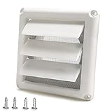4'' Louvered Dryer Vent Cover Outdoor with Built-in Pest Guard Screen and Screws, Exhaust Vent cover...