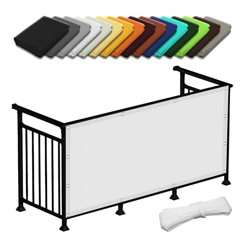 Voile d'ombrage étanche rectangulaire 1.6x2.8m blanc avec oeillets - 2