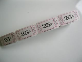 100 White 25 cents Consecutively Numbered Raffle Tickets