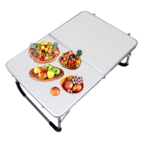 MUCKLILY Aluminium Alloy Folding Table Lightweight Portable Desk for BBQ Camping Hiking Travel and Outdoor Activities Easy Setup and Compact Design White