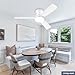 ZOEYON Ceiling Fans with Lights - 42 Inch Low Profile Ceiling Fan with Light and Remote Control, Reversible, 3CCT Dimmable, Noiseless, White Small Flush Mount Ceiling Fan for Bedroom Indoor/Outdoor