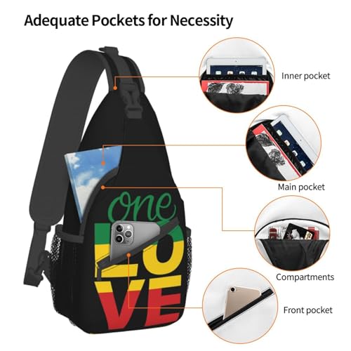 Bolso Crossbody Ajustable Rasta Reggae para Senderismo miniatura 4