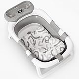 Obee Odee Baby Bathtub, Collapsible Bath Tub for Newborns to Toddlers with Water Temperature Sensor and Storage Tray, 2025 Upgraded Version (Gray)