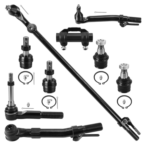 4WD Front Steering Suspension Kit for 2005-2016 Ford F-250 F-350Super Duty, 4 Lower and Upper Ball Joints 2 Outer Tie Rods 1 Adjustment Sleeve 1 Drag Link 1 Outer Steering Tie Rod -9pcs
