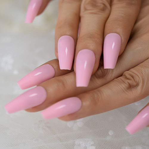 Blush Coffin Medium Long Press on Nails