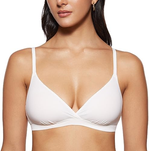 SHARICCA Strapless beha voor dames, zonder beugel, naadloos, bandeau-beha zonder bandjes, push-up, naadloos, tube top, gevoerde bralette met antislip siliconen strapless beha, wit (echt beige), XL