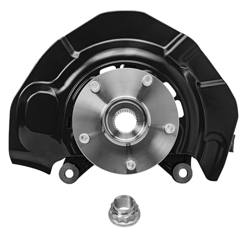 Image of Detroit Axle - AWD Front Right Steering Knuckle for 04-10 Toyota Sienna, Passenger Side Steering Knuckle & Wheel Bearing Hub Assembly 2004 2005 2006 2007 2008 2009 2010 Replacement