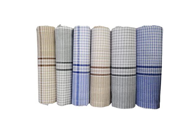 Men's 100% soft cotton multicolored check Handkerchief for men Free size pack of 6-image-36