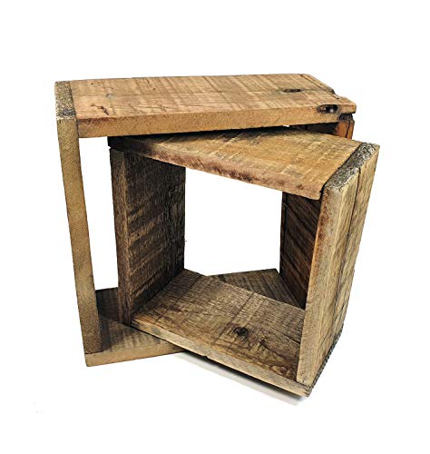 Spetebo 2er Set Deko Holz Würfel - 23/28 cm - Tischdeko Wanddeko Regal