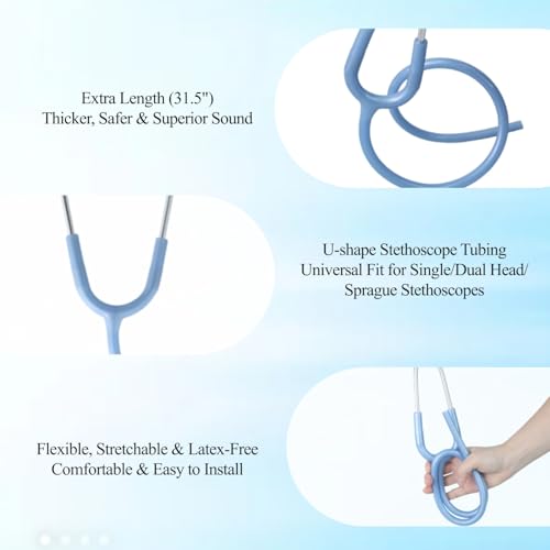 Image of Stethoscope Replacement Tube Pearl Blue Tubing fits for Littmann III