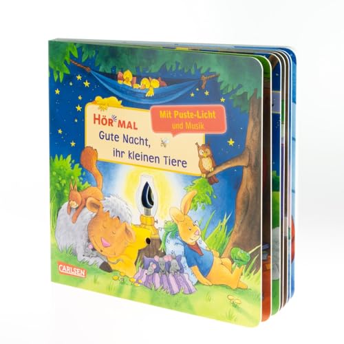 Hör mal (Soundbuch): Mach mit - Pust aus: Gute Nacht, ihr kleinen Tiere: Zum Hören, Auspusten und Mitmachen ab 2 Jahren. Mit Puste-Licht und Musik für eine Gute Nacht (Deutsche Version)