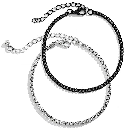 Kim Carrey Mens Bracelet, Stainless Steel Bracelets For Men, Durable Waterproof Cuffs Bracelet For Men (2 Pieces Black And White) #TOP3