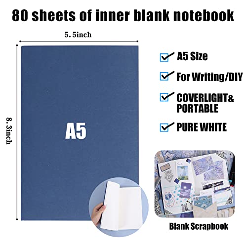 423Pcs Scrapbooking Supplies, Space Nature Themed Scrapbook Kit Vintage Aesthetic Scrapbook Paper Stickers Packs, Washi Tape, A5 Junk Journal Journaling Supplies Girls Kids Boys Diy Craft Gifts (Blue) #TOP4