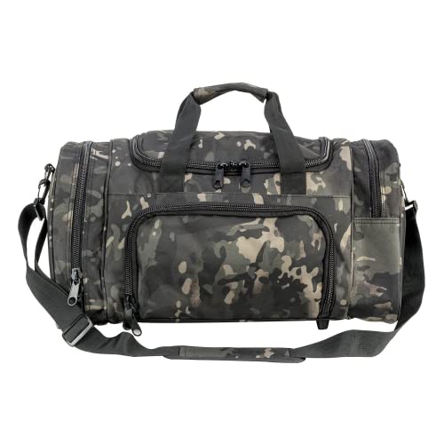 Pans Military Waterproof Duffel Bag Tactical Outdoor Gym Bag Army Carry On Bag With Shoes Compartment,Molle System,Shoulder Bag&Handbag For Sports Travel Camping Hunting(Black-Multicam) #TOP1