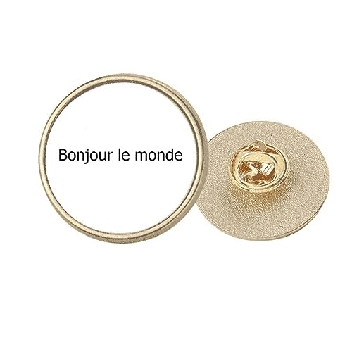 Broche ronde métal doré Art déco française accessoire vêtement vintage M
