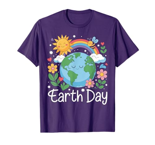 Earth Day Shirt Kids and Women Planet Smile T-Shirt