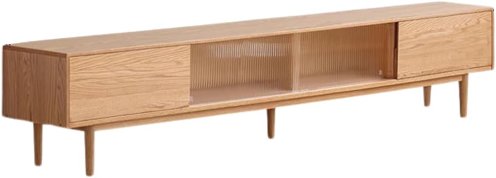 GVAwood Oak Solid Wood TV Cabinet Modern 78.7х13.7х16.9 inch / 200х35х43.5 сm/Natural Wood Color/TV Cabinet