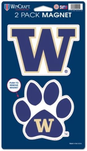 NCAA University of Washington Huskies 2-Pack Die Cut Magnet Set