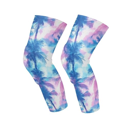 JUNZAN Tropical Basketball Knee Pads for Youth Kids Wrestling Knee Pads with Sleeves Sport Kneepads for Volleyball Football Watercolour Blue