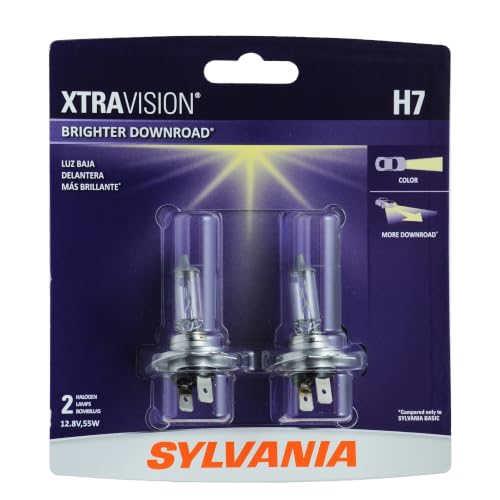 SYLVANIA H7 XtraVision Halogen Headlight Bulb, High or Low Beam, 2 Bulbs