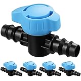 Gardrip 5 Pack 1/2 Inch Drip Irrigation Valve: 1/2 in. in-Line Shut Off Valves for 1/2 Inch Drip Irrigation Tubing (.570-.620" ID) Barbed Cut Off Switch Valve for Garden Irrigation System