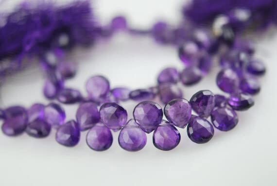 Cœurs améthyste briolettes LKBEADS 25 pierres pour fabriquer un cadeau
