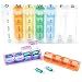 PuTwo Pill Organizer 7 Day, Weekly Pop-Up Pill Case with 28 Compartments,Portable Medicine Organizer 4 Times a Day-Multicolor