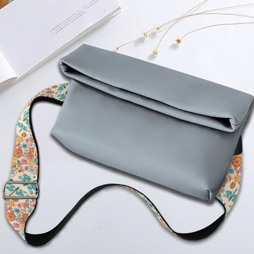 Image of Talayituse Boho Mandala Dragonfly Print Shoulder Strap Wide Purse Bag Strap Adjustable Replacement Belt Luggage Crossbody Shoulder Bag Strap for Women Girls