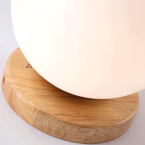 Lámpara de techo de bola de cristal y madera para dormitorio 6