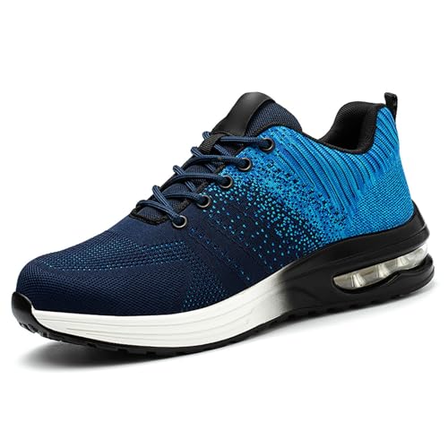 Generisch Fashion Sneakers Lace Up Mesh Couples Casual Comfortable Breathable Running Shoes for Men Women, blue, 11 UK