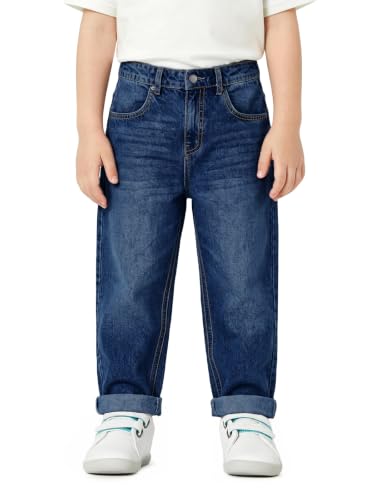 Haloumoning Toddler Baby Boy Elastic Waist Jeans Casual Denim Pants Navy