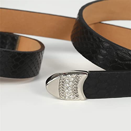 Women Diamond-inlaid Design Belt Casual 112CM Alloy Pin Buckle Elegant Chic Streetwear Party Belts3