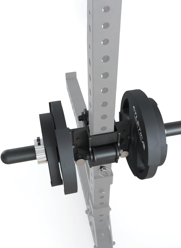 Top-down view of the Atletica R7 Cable System's weight sled with multiple plates