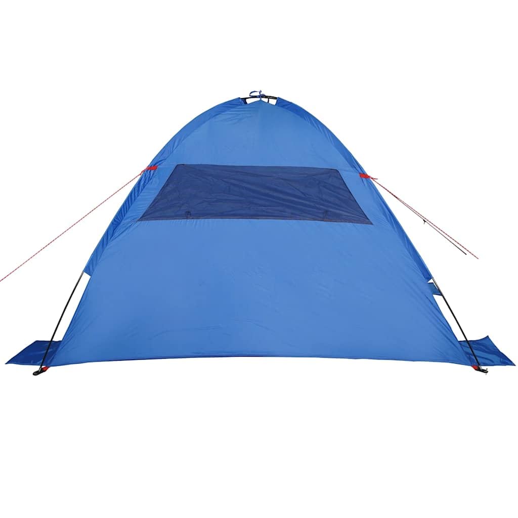 Tenda da spiaggia grigia, 210 x 150 x 130 cm, tenda parasole per spiaggia e giardino, tenda leggera con 2 ingressi, 2 finestre a rete, 4 sacchi di sabbia, picchetti e borsa per il trasporto