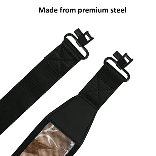 Yutetuter 2-Pack Two Point Traditional Sling With 1.25” Sling Swivel 2.2” Neoprene Shoulder Pad Adjustable Length 24” To 50” Shoulder Strap For Outdoors #TOP4