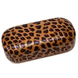 ColorViper Protective Hard or semi hard Shell Glasses Case for Eyeglasses and Sunglasses w/Microfiber Cleaning Cloth - Choose Your size A (Medium size dark brown leopard 6.25'x3.25'x1.85')