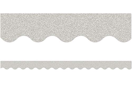 Teacher Created Resources Silver Glitz Scalloped Border Trim