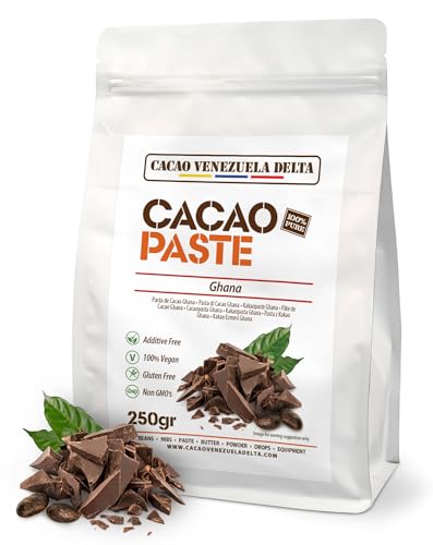 Chocolate Negro Puro 100% - Origen Ghana - Bolsa 250g - (Pasta, Masa, Licor De Cacao 100%) Cacao Venezuela Delta