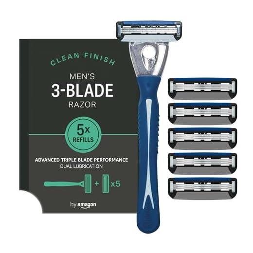 by Amazon Rasoir à trois lames pour homme avec 5 recharges