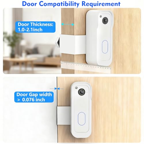 Image of Anti-Theft Doorbell Mount for Blink Video Doorbell Camera(1st & 2nd Gen), No Drill Doorbell Camera Mount No Block Sensor & Night Vision, Renter Friendly Door Mount with Rain Cover for Home Apartment