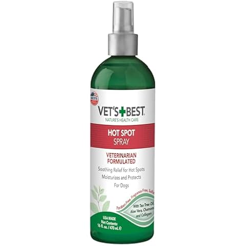 Vet’s Best Dog Hot Spot Itch Relief Spray | Relieves Dry Skin, Rash, Scratching, Licking, Itchy Skin, and Hot Spots | No-Sting and Alcohol Free | 16 Ounces Cover