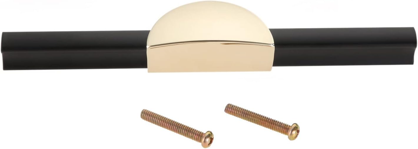 Modern door knob for kitchen cabinets bedroom wardrobe shoecase drawers black goden Aluminum durable simple and elegant design - (Color: Black Golden C)