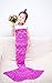 Coroler Kids Crochet Mermaid Tail Blanket with Scales Patterns All Seasons,Rose Pink