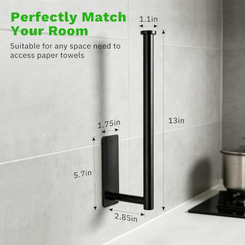 Image of SetSail Paper Towel Holder, Under Cabinet & Wall Mount Design 13 inch