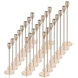 Pink Gold Candle Holders Set of 24 for Taper Candles, Metal Decorative Candlestick Holders, Candle H