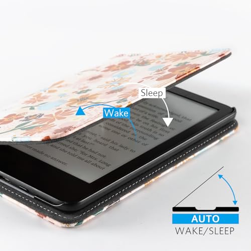 Image of CoBak Case for 6 inch E-Reader - PU Leather Smart Cover with Auto Sleep /Wake & Hand Strap, not Compatible with Kobo Clara,Jasmine
