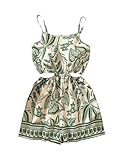 SweatyRocks Girl's Cut Out Summer Boho Romper Sleeveless Spaghetti Strap Shorts Jumpsuit Multicolor 8Y