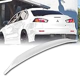 EPARTS 1 Piece White Painted Rear Spoiler Wing Trunk Lid Extended Spoiler Compatible with 2008-2017 Mitsubishi Lancer EVO X 10
